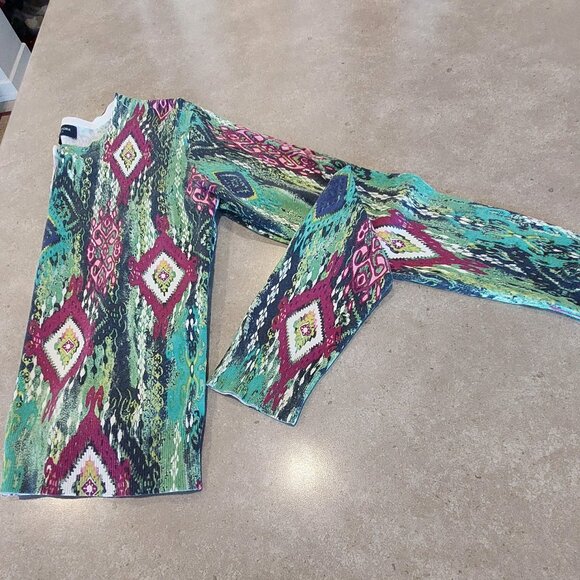 JONES NEW YORK Signature Multi-Colors Graphic Print L/S Button-Down Cardigan PM - Picture 5 of 14